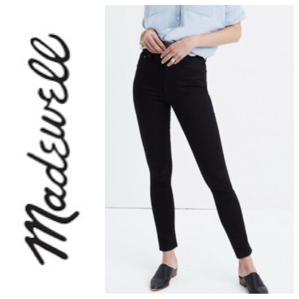 Madewell 9” Raw Hem Ankle Skinny Jeans L8929 - Black - 28